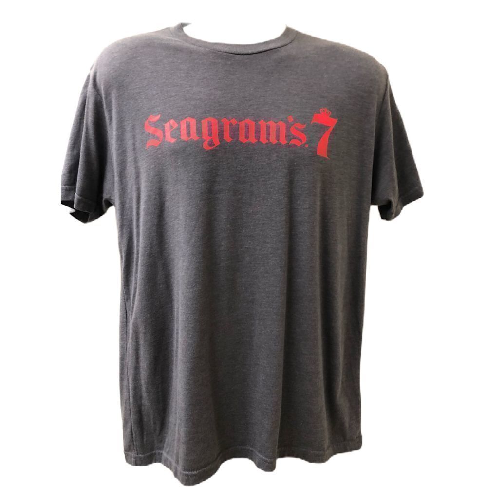 Seagram's 7 Men's Unisex Gray Graphic XL T-Shirt American Whiskey Memorabilia